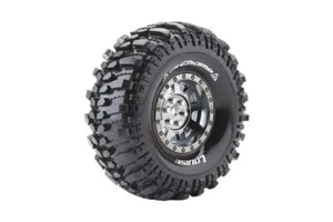  CR-Champ 1/10 1.9" Crawler Tires, 12mm Hex Mntd. Black Chrome, Super Soft, (2) - Picture 1 of 2