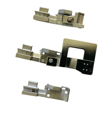 Белая оверлок — 3 отдельные прижимные ножки — эластичный, гофрированный/сборный и трубопроводный - Изображение 1 из 4