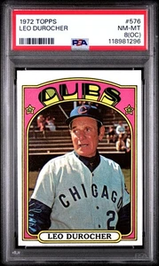 1972 Topps Baseball Leo Durocher #576 PSA 8OC - Picture 1 of 2
