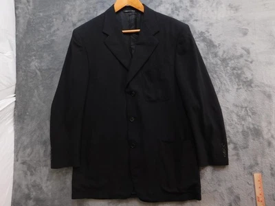 Canali Blazer Sport Coat Mens EU 48 US 38 Black Silk Wool Made Italy 3 Button - Image 1 of 4