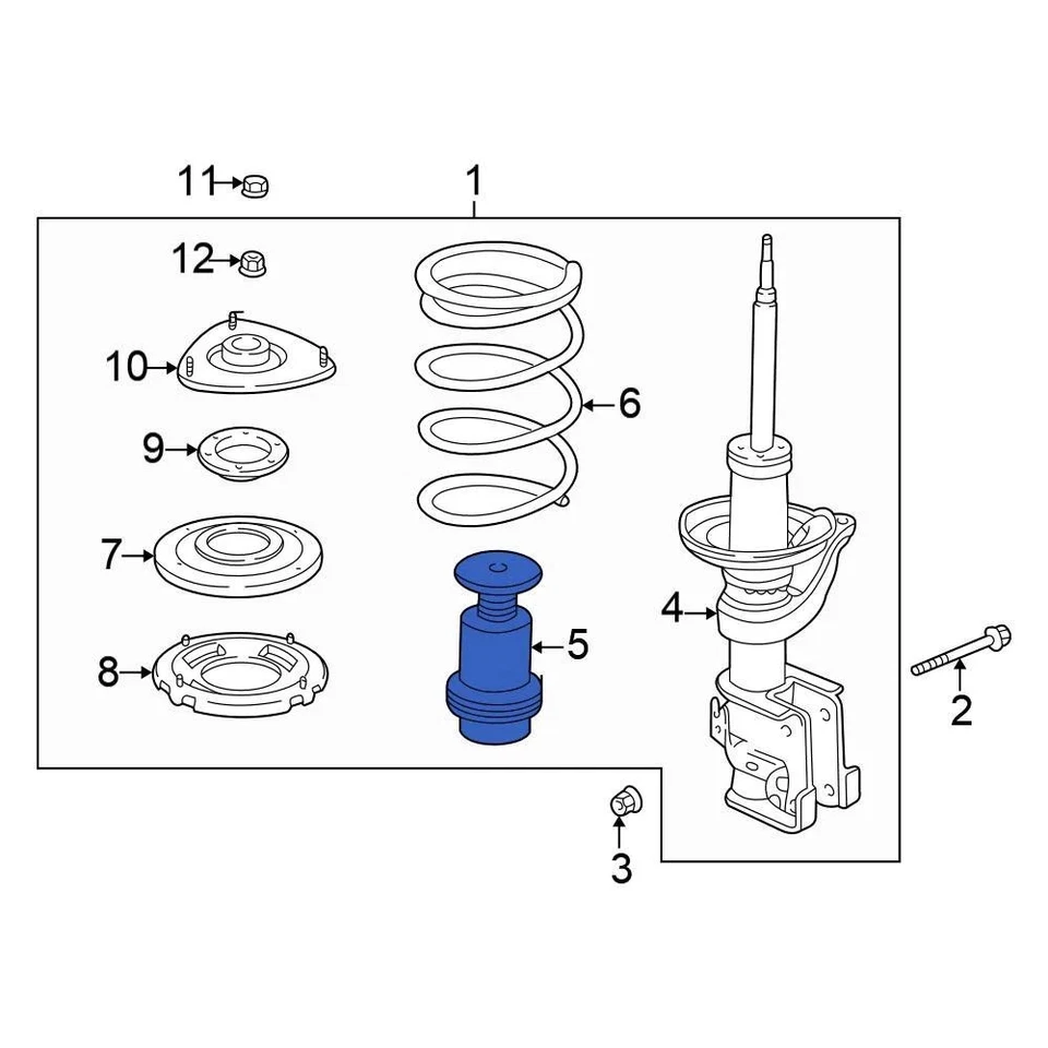 For Honda CR-V 2002-2006 Honda 51722S7A014 Front Coil Spring Damper - Изображение 1 из 2