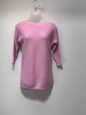 Talbots Light Pink Tunic Sweater Ribbed Knit Boat Neck Dolman Sleeve Women’s PS - Image 1 of 4