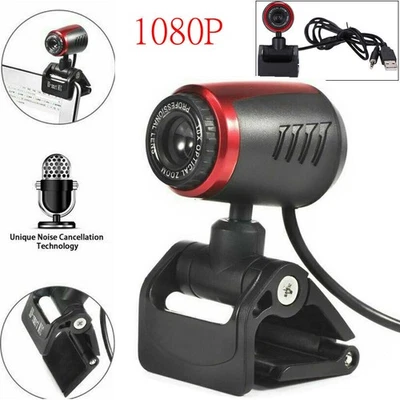 1080P HD Webcam USB Computer Web Camera For Laptop Desktop PC With Microphone - Image 1 of 4