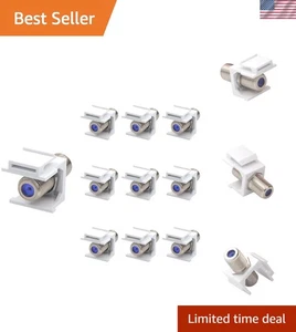 Versatile 3GHz Coax Keystone Jack, 10-Pack - Perfect for Wall Plates and Panels - Afbeelding 1 van 9