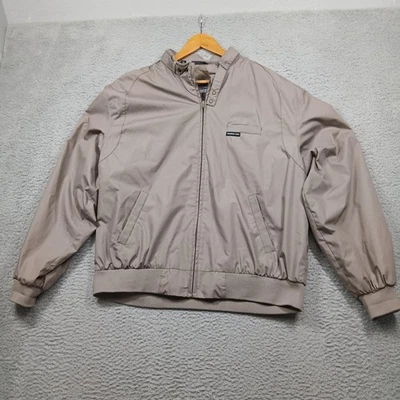 Chaqueta DE COLECCIÓN Solo Miembros Para Hombres XL Larga Taupe Icónica Corredor Bombardero Cremallera Años 80 Foto 1 de 4