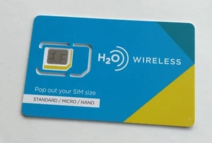 H2O Wireless 20GB 5G Data Unlimited Minutes/Text AT&T 3 Months Included+SIM Card - Picture 1 of 2