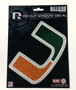 Miami Hurricanes Vinyl Glitzer Glitzer Auto Emblem Aufkleber gestanzt neu - Bild 1 von 2