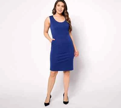 Isaac Mizrahi 24/7 эластичной платье без рукавов Royal темно-синий плюс 24 Вт A637780 новый - Изображение 1 из 2