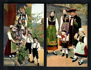 FR10e Germany 1900s Folklore Familys Children in Costumes - Picture 1 of 2