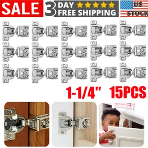 15x 1-1/4" Overlay Soft Close 105 Grad 2 Cam Press in Face Rahmen Schrank Scharnier - Bild 1 von 9