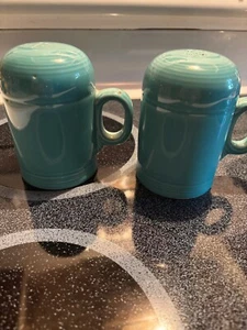 Vintage Fiesta Ware Stove Top Turquoise Salt and Pepper Shakers - Picture 1 of 7