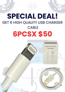 premium fast Phone Charging premium cable 4ft Extended Cable fast charge x6pcs - Picture 1 of 4