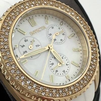 Reloj Invicta para mujer 28488 cristal blanco esfera madreperla correa de silicona Foto 1 de 4