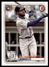 2020 Bowman Base #16 Travis Demeritte RC - Detroit Tigers