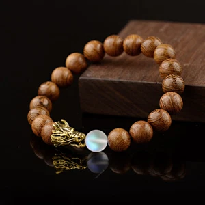 Pulseras de cuentas de dragón de piedra lunar de madera de 10 mm roca de lava hombres mujeres pulseras joyería - Imagen 1 de 108