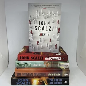 John Scalzi Book Bundle X5 Lock In Redshirts Human Division Zoe’s Tale - Picture 1 of 12