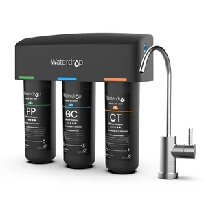 Waterdrop TSB 3-Stage High Capacity Under Sink Water Filter, Reduces PFAS/PFOA - Picture 1 of 9