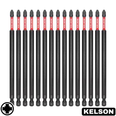 PZ2 150mm Long Pozi 2 Impact Screwdriver Bits Magnetic 1/4" Universal KELSON - Image 1 of 4