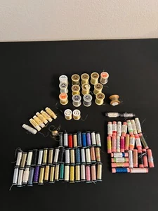 Lot of 92 Spools Kreinik Metallics, Balger, & DMC Thread Bundle New + Used - Picture 1 of 11