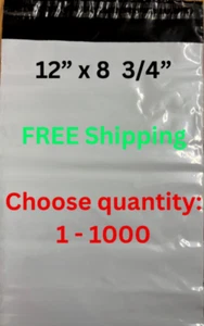 Poly Mailers Shipping Envelopes Self Sealing Plastic Mailing Bags 12" X 8 3/4" - Picture 1 of 3