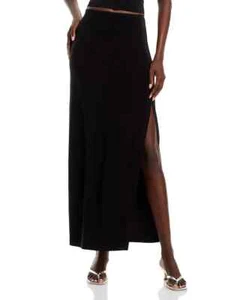 Norma Kamali Side Slit Maxi Skirt Women's XXS/28 Black Elastic Waist Pull On~ - Picture 1 of 15