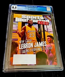 LeBron James Rare SI FOR KIDS NO LABEL Los Angeles Lakers 2018 W Cards CGC 8.5 - Picture 1 of 3