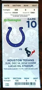 INDIANAPOLIS COLTS 2014 TICKET STUB gegen HOUSTON TEXANS - NEUWERTIG! - Bild 1 von 1