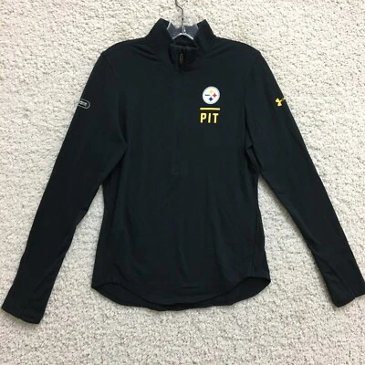 Under Armour Pittsburgh Steelers Shirt Small Adult Black 1/2 Zip Pullover Mens S - Image 1 of 4