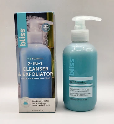 LIMPIADOR Y EXFOLIANTE Bliss Fab Foaming 2 en 1 con tampones de bambú - 6,4 OZ Foto 1 de 4