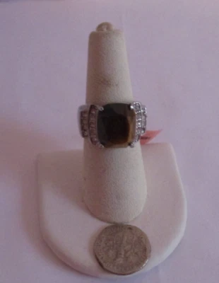 Anillo de cristal austriaco ojo de tigre para mujer talla 7 acero inoxidable Foto 1 de 4