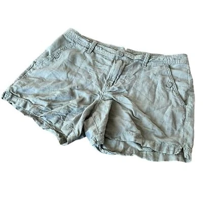 Jeans Calvin Klein talla 12 gris verde corto mezcla lino Foto 1 de 4