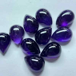 Amethyst Gemstone Cabochon Pear Shape, Handmade Gemstone 13x18MM 20PC - Picture 1 of 4