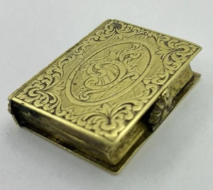 EINZIGARTIGES MEDAILLON - FORM EINES BUCHES MIT EINEM RIEGEL - 2 OVALE GLAS - GOLD GEFÜLLT (V637) - Bild 1 von 13