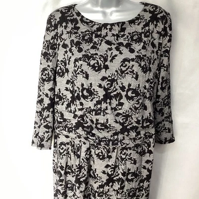 Ladies ROMAN Black Grey Floral Dress Size 18  (477S) - Image 1 of 4