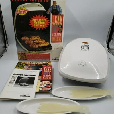 George Foreman Grill Family Size XL with ALL Accessories & Cookbook GR26CB White - Image 1 of 4