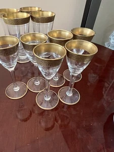 Glastonbury Lotus Minton Gold Encrusted Shot Glass Set of 6 - Picture 1 of 11