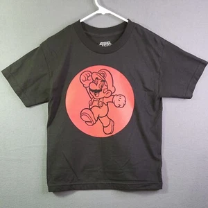 Super Mario Bros Mario Black Graphic Tee Men’s Small Nintendo Red Circle Shirt - Picture 1 of 10