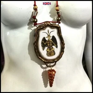 Satanic Jewelry Lucifer Satan Baphomet Necklace Talisman Evil Eye Pendant Amulet - Picture 1 of 24
