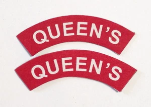 British Army QUEENS Regiment shoulder patches a pair.SCREEN PRINTED 2 patches - Picture 1 of 1