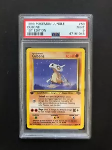 1999 1a edición Cubone PSA 9 Jungle #50/64 como nuevo rara primera tarjeta de Pokémon vintage - Imagen 1 de 2