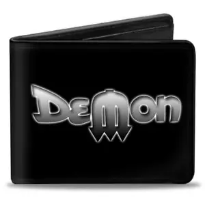 Billetera Dodge Demon Text Logotipo Blanco Negro DVGB - Imagen 1 de 3