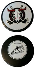 RED DEER REBELS WHL WESTERN LEAGUE INGLASCO OFFICIAL HOCKEY PUCK - SLOVAKIA 