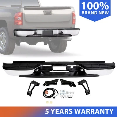 NEW Complete - Chrome Rear Bumper For 1999-2007 Chevy Silverado GMC Sierra 1500 - Image 1 of 4
