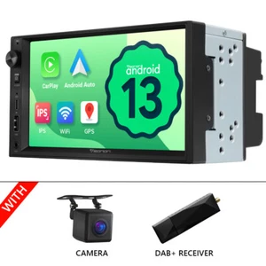 DAB+CAM+Android 13 7" Autoradio Navigation NAVI Bluetooth Doppel DIN CarPlay GPS - Bild 1 von 22