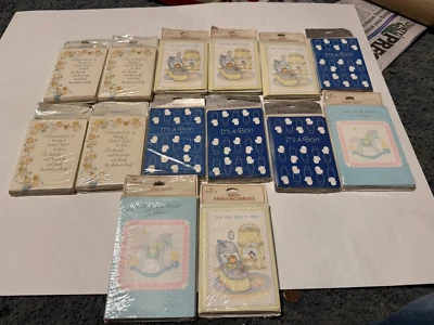 14 sealed packs of hallmark BIRTH ANNOUNCEMENTS with envelopes 8 in each pacK - Image 1 of 3