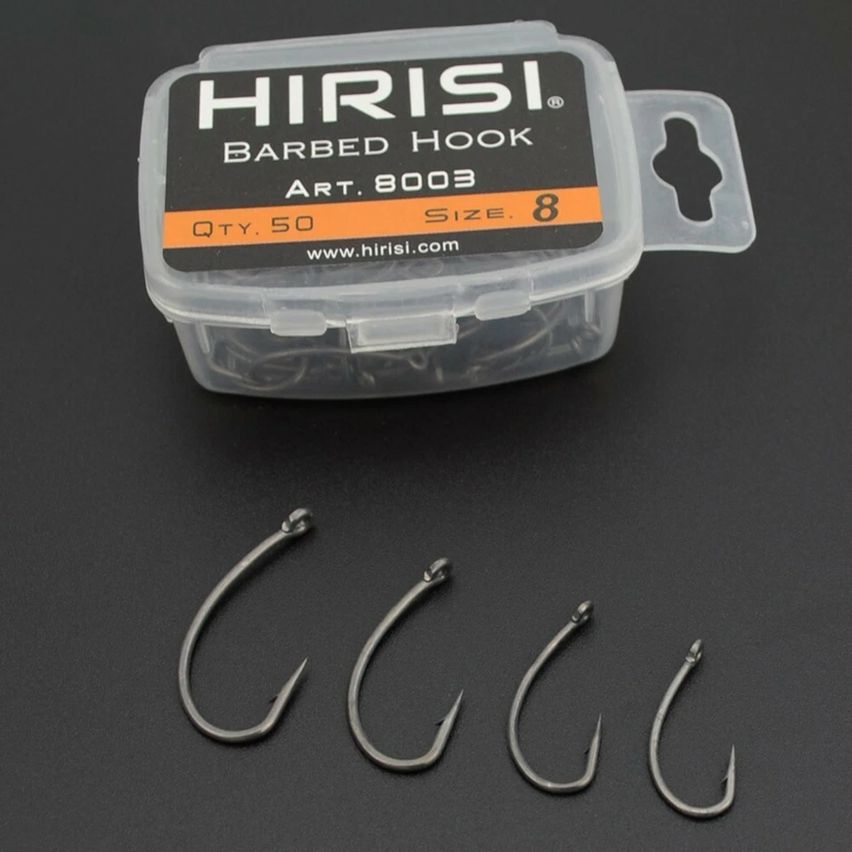 50tlg Curve Shank Professional Series Carp Hooks Für Hair Rigs Stachelhaken New
