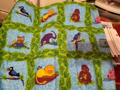 Jungle Animal Cotton Quilting Whimsical Workshop 2006 & Heidi Pridemore 44 x 39 - Image 1 of 4