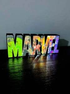 Marvel Light Up Full Colour Comic Art Logo - LED Lit, USB Powered Light Up Sign - Picture 1 of 19