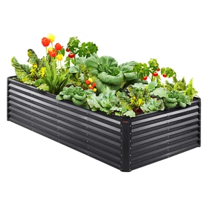 Galvanized Raised Garden Bed Planter Box 94.5x47.2x23.6" Flower Vegetable - Picture 1 of 21