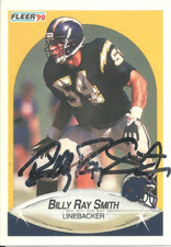 Billy Ray Smith San Diego Chargers/ Arkansas Personally Autographed Card